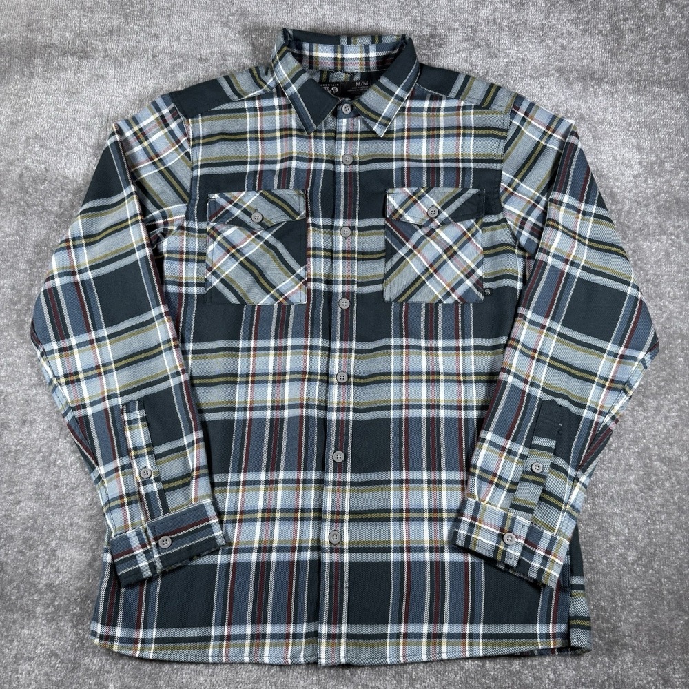 Mountain Hardwear Shirt Men's Medium Blue Plaid Trekkin Flannel‎